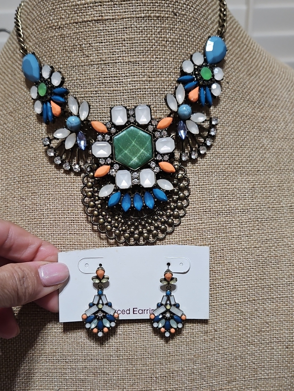 Park Lane NWT Necklace and Earring Set - Multicolor Gem Accents